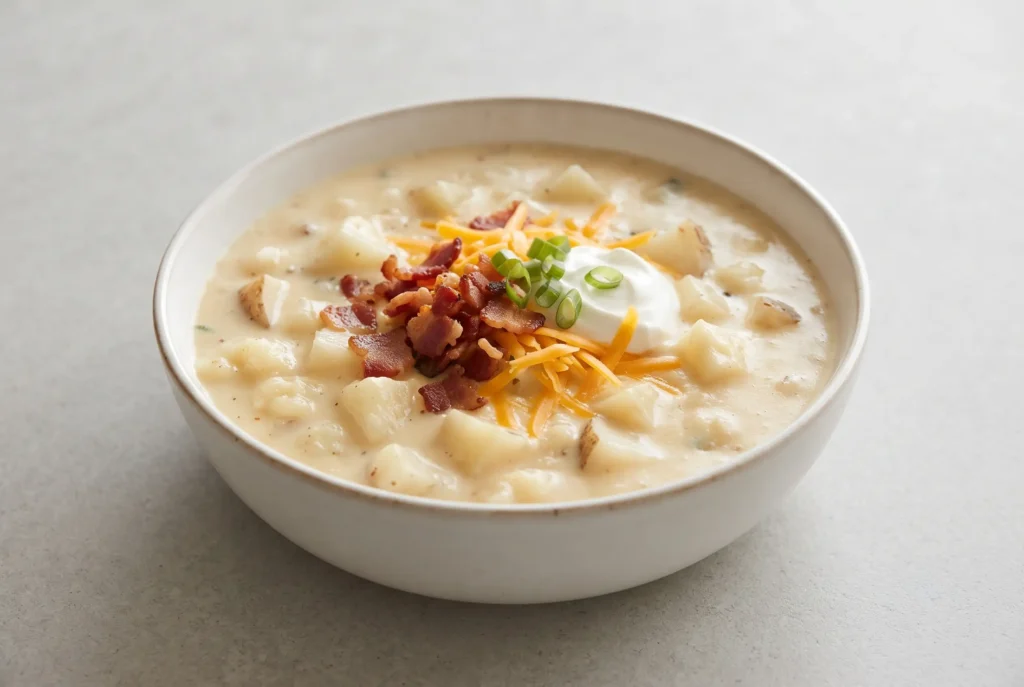 Creamy Outback Potato Soup with Bacon and Sour Cream